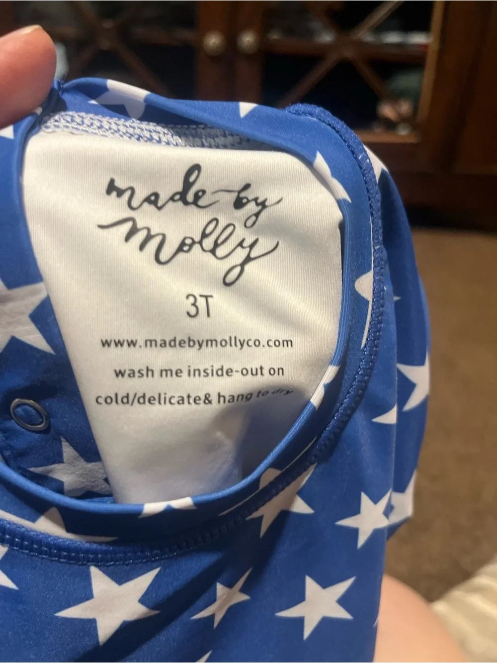 Girls' Blue Star Long-Sleeve swim suit, made for Molly